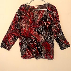 Passports Paisley Print long Sleeve Blouse